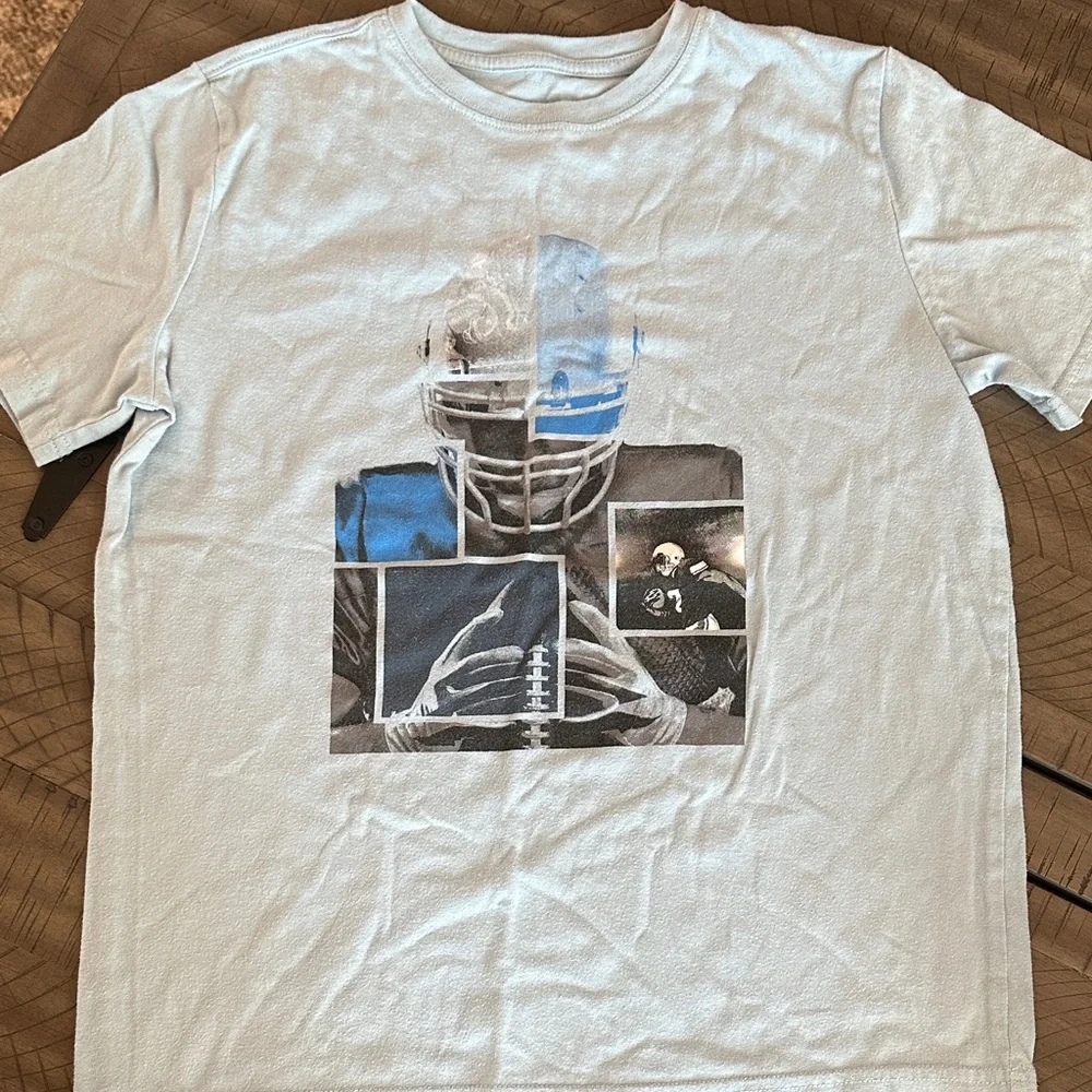 Light Blue Football Short Sleeve Graphic Tee